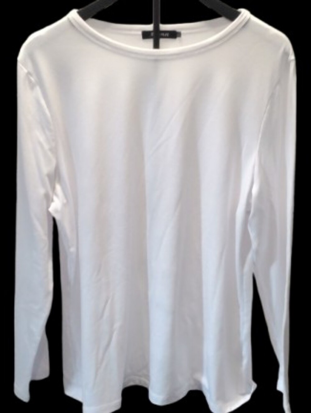 Automet Women's Plus Size White Long Sleeve Basic Tee